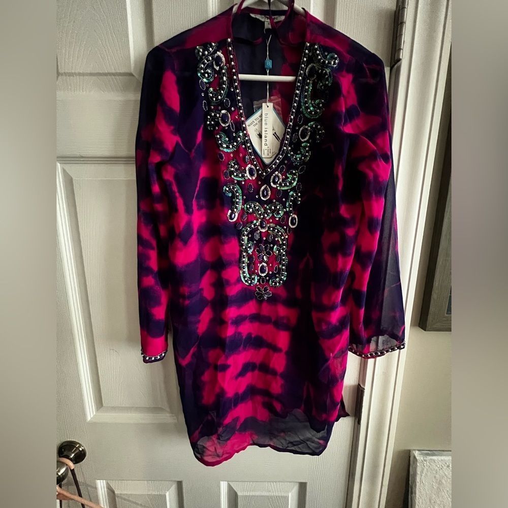 Blue Island Tunic/Cover Up  Fun and Funky Beach Wear   S : S